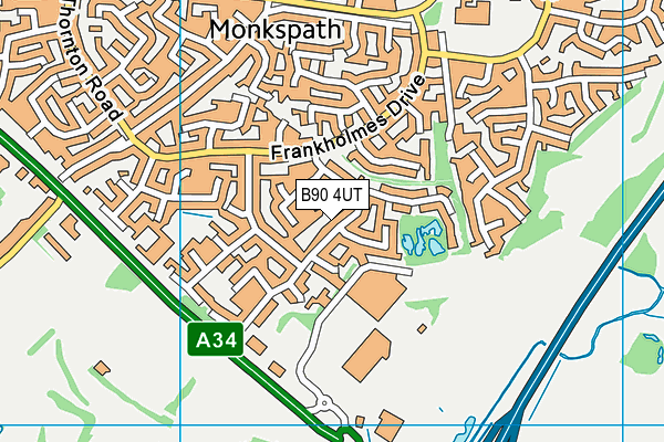 B90 4UT map - OS VectorMap District (Ordnance Survey)