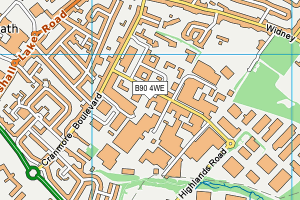 B90 4WE map - OS VectorMap District (Ordnance Survey)