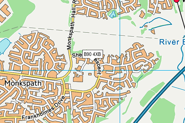 B90 4XB map - OS VectorMap District (Ordnance Survey)