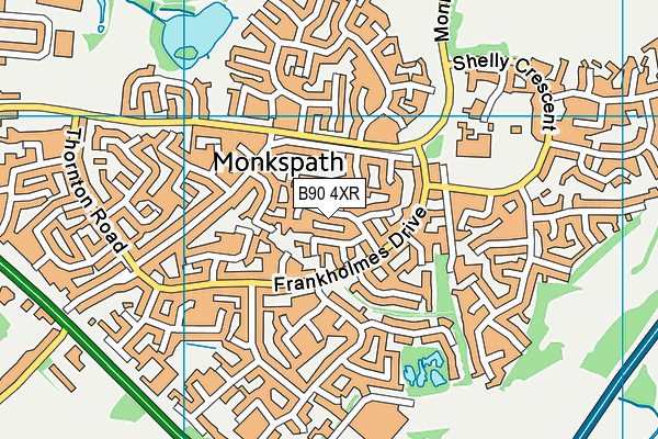 B90 4XR map - OS VectorMap District (Ordnance Survey)