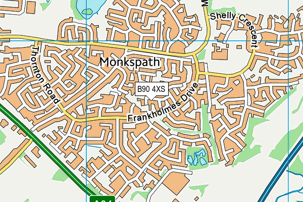 B90 4XS map - OS VectorMap District (Ordnance Survey)
