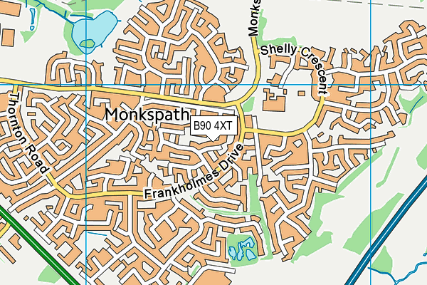 B90 4XT map - OS VectorMap District (Ordnance Survey)