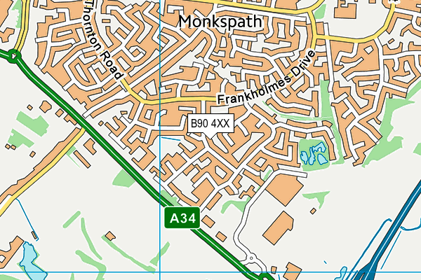 B90 4XX map - OS VectorMap District (Ordnance Survey)