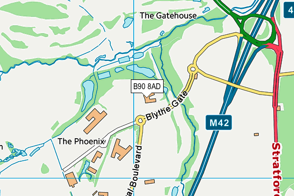 B90 8AD map - OS VectorMap District (Ordnance Survey)