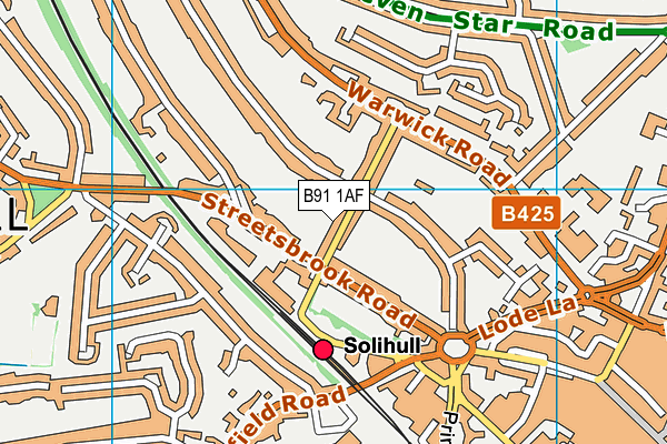 B91 1AF map - OS VectorMap District (Ordnance Survey)