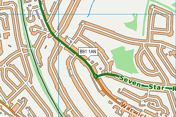 B91 1AN map - OS VectorMap District (Ordnance Survey)