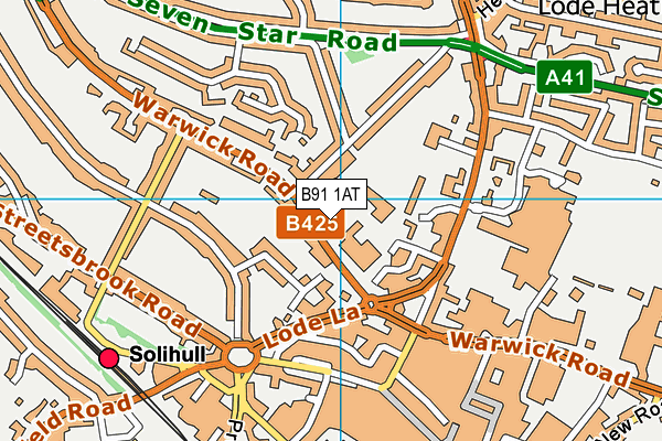 Club At St Johns map (B91 1AT) - OS VectorMap District (Ordnance Survey)