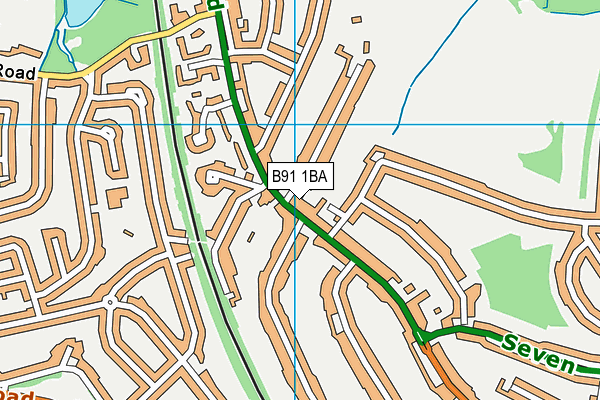 B91 1BA map - OS VectorMap District (Ordnance Survey)