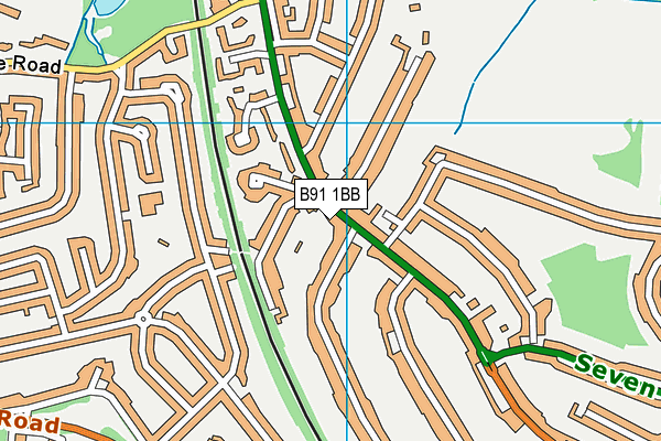 B91 1BB map - OS VectorMap District (Ordnance Survey)