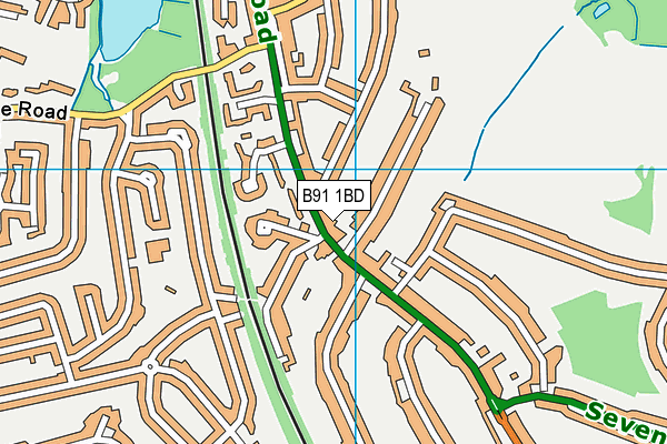 B91 1BD map - OS VectorMap District (Ordnance Survey)