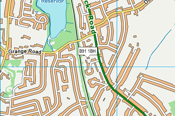 B91 1BH map - OS VectorMap District (Ordnance Survey)