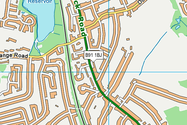 B91 1BJ map - OS VectorMap District (Ordnance Survey)