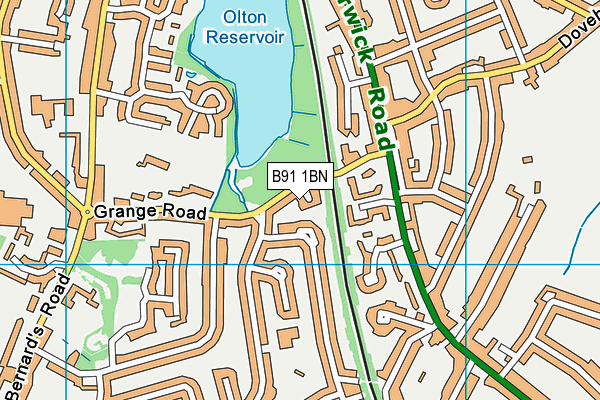 B91 1BN map - OS VectorMap District (Ordnance Survey)