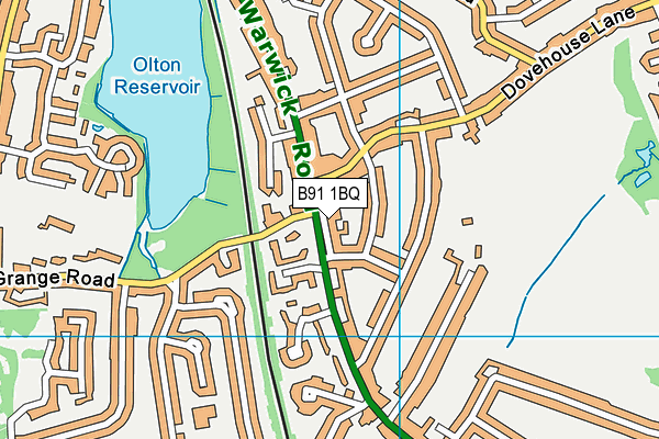 B91 1BQ map - OS VectorMap District (Ordnance Survey)