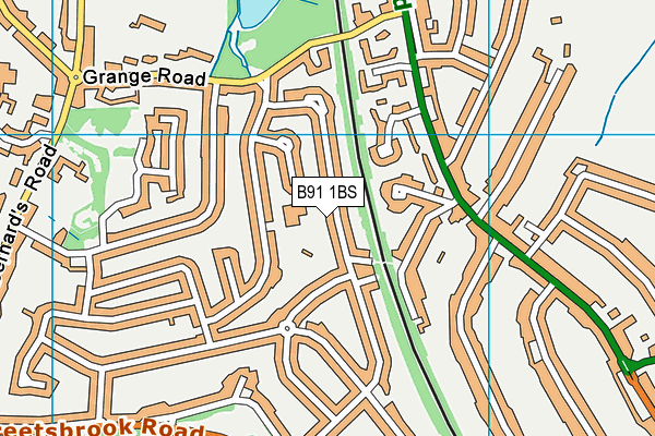 B91 1BS map - OS VectorMap District (Ordnance Survey)