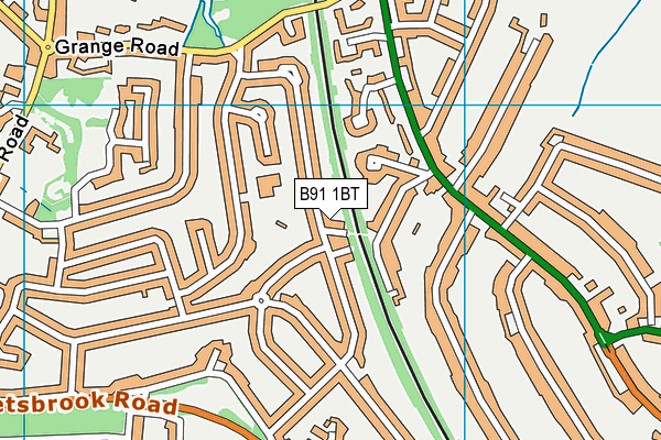 B91 1BT map - OS VectorMap District (Ordnance Survey)