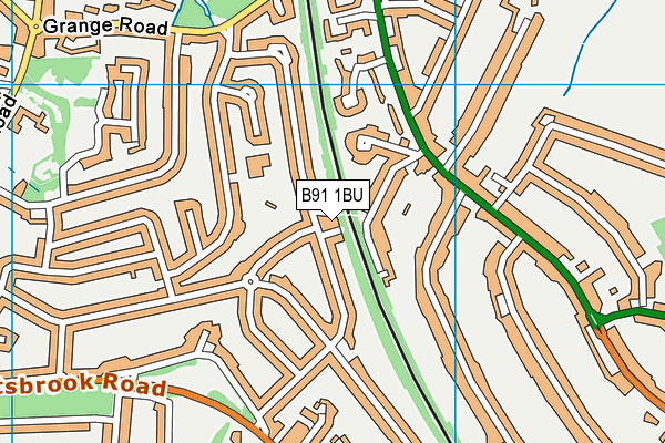 B91 1BU map - OS VectorMap District (Ordnance Survey)