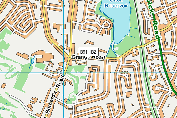 B91 1BZ map - OS VectorMap District (Ordnance Survey)