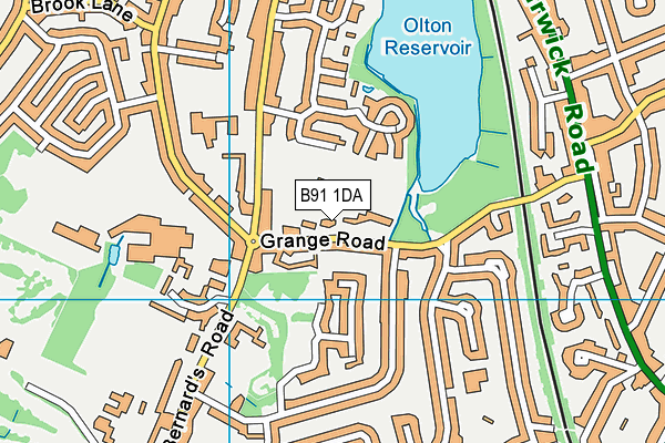 B91 1DA map - OS VectorMap District (Ordnance Survey)