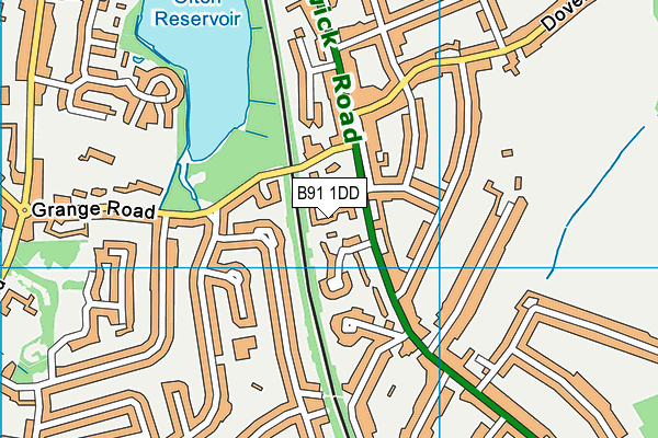 B91 1DD map - OS VectorMap District (Ordnance Survey)