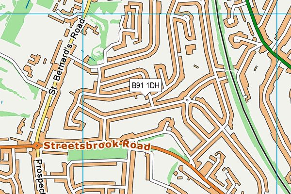 B91 1DH map - OS VectorMap District (Ordnance Survey)