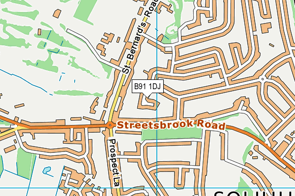 B91 1DJ map - OS VectorMap District (Ordnance Survey)