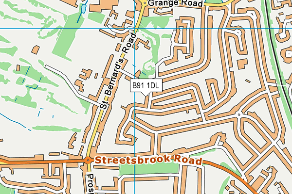 B91 1DL map - OS VectorMap District (Ordnance Survey)