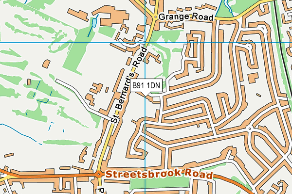 B91 1DN map - OS VectorMap District (Ordnance Survey)