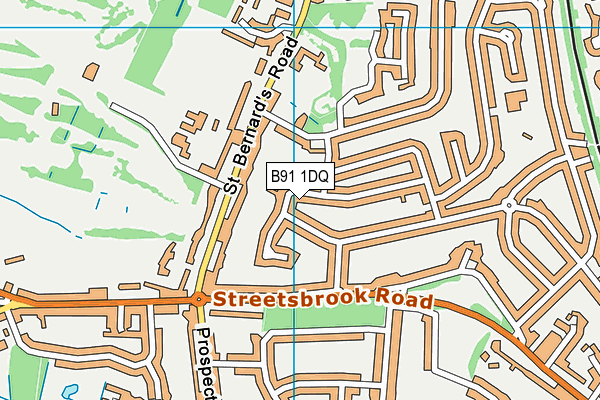 B91 1DQ map - OS VectorMap District (Ordnance Survey)