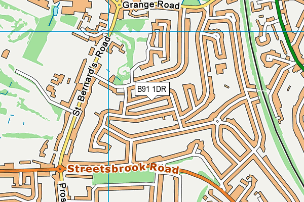 B91 1DR map - OS VectorMap District (Ordnance Survey)