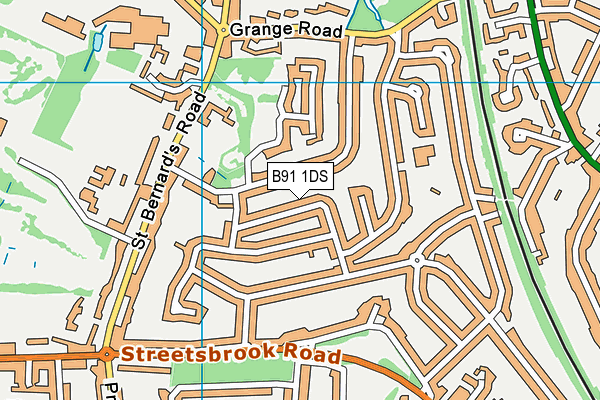 B91 1DS map - OS VectorMap District (Ordnance Survey)