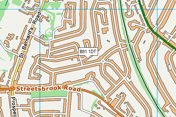 B91 1DT map - OS VectorMap District (Ordnance Survey)