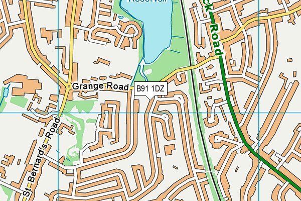 B91 1DZ map - OS VectorMap District (Ordnance Survey)