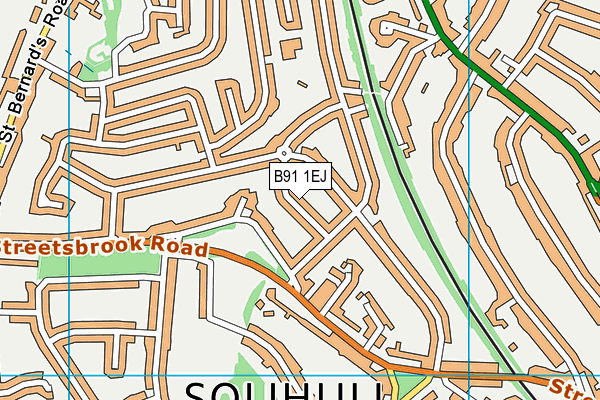 B91 1EJ map - OS VectorMap District (Ordnance Survey)