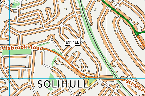 B91 1EL map - OS VectorMap District (Ordnance Survey)