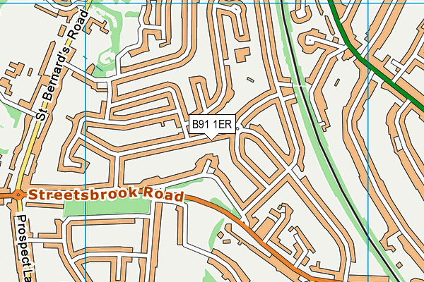 B91 1ER map - OS VectorMap District (Ordnance Survey)