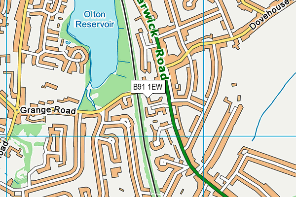 B91 1EW map - OS VectorMap District (Ordnance Survey)