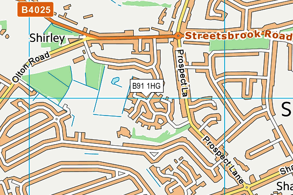 B91 1HG map - OS VectorMap District (Ordnance Survey)