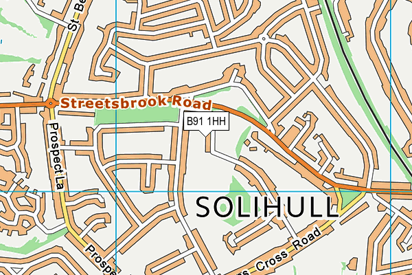 B91 1HH map - OS VectorMap District (Ordnance Survey)