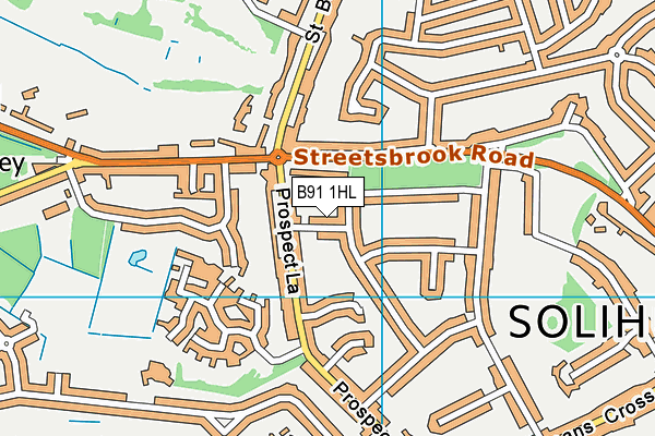 B91 1HL map - OS VectorMap District (Ordnance Survey)