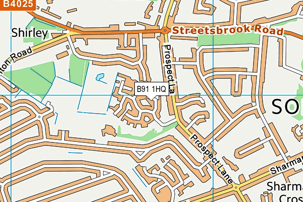 B91 1HQ map - OS VectorMap District (Ordnance Survey)
