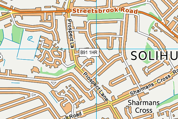 B91 1HR map - OS VectorMap District (Ordnance Survey)