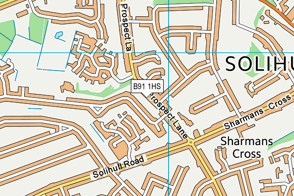 B91 1HS map - OS VectorMap District (Ordnance Survey)