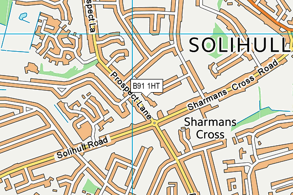 B91 1HT map - OS VectorMap District (Ordnance Survey)