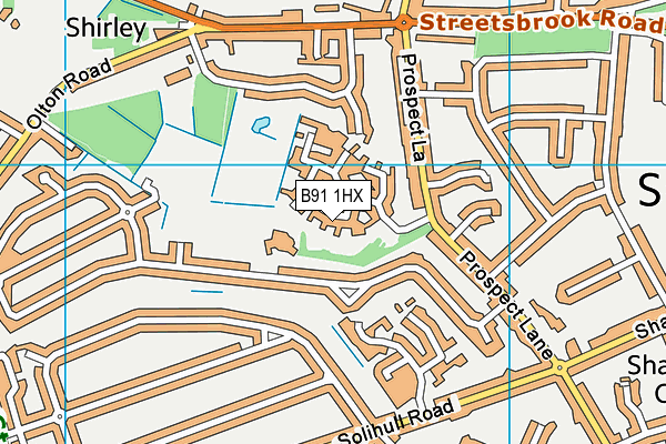 B91 1HX map - OS VectorMap District (Ordnance Survey)