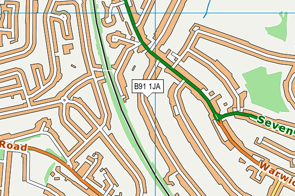 B91 1JA map - OS VectorMap District (Ordnance Survey)
