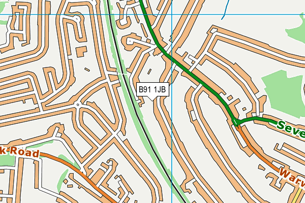 B91 1JB map - OS VectorMap District (Ordnance Survey)