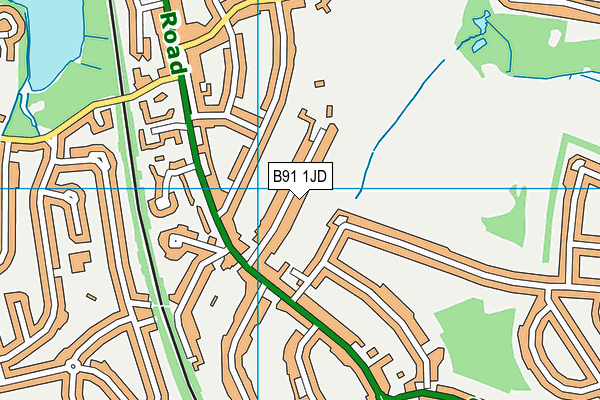 B91 1JD map - OS VectorMap District (Ordnance Survey)