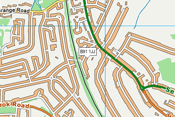 B91 1JJ map - OS VectorMap District (Ordnance Survey)