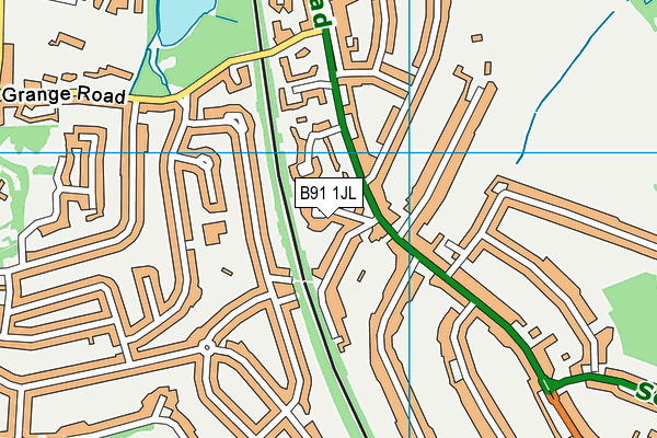 B91 1JL map - OS VectorMap District (Ordnance Survey)